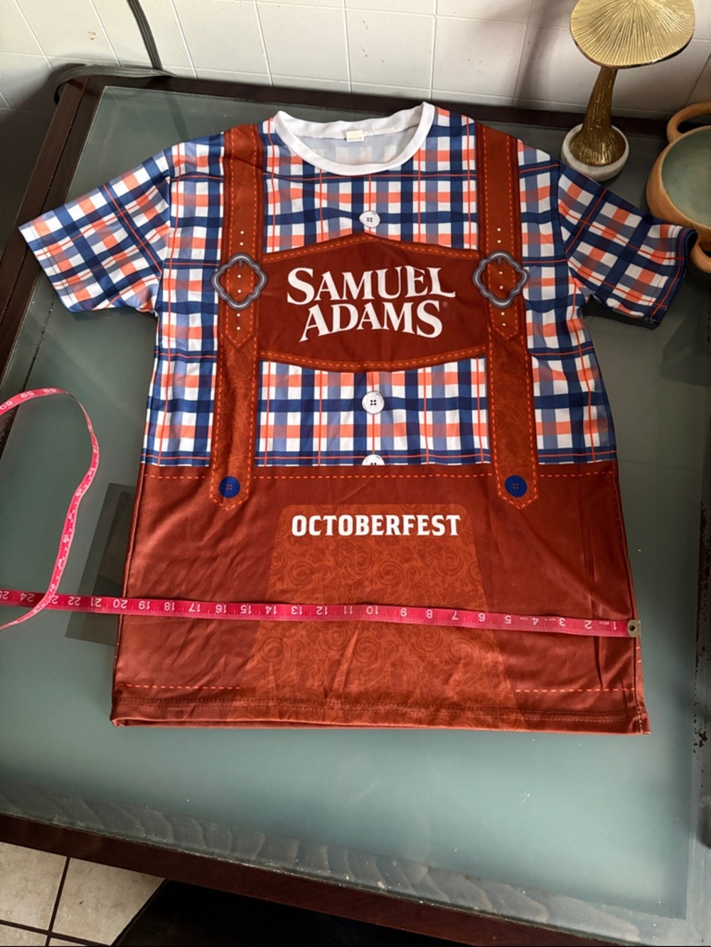 Samuel Adams Plaid Oktoberfest Tee in Blue & Brown